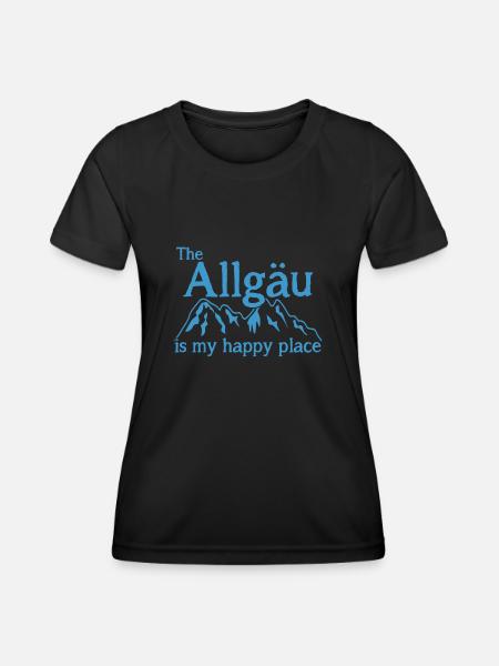 Allgäu Allgäuer - Frauen Funktions-T-Shirt - Schwarz