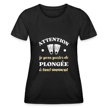 parler de plongée humour plongeur humoristique - T-shirt sport Femme - noir - Devant - AI Model Female 172 light (172cm)