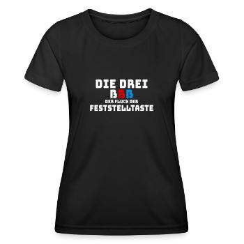 Die Drei ßßß Der Fluch Der Feststelltaste - Frauen Funktions-T-Shirt - Schwarz - Vorne - AI Model Female 172 light (172cm)