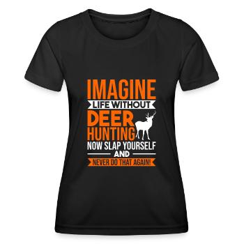 Jäger Rotwild Hirsche Jagen Geschenk - Frauen Funktions-T-Shirt - Schwarz - Vorne - AI Model Female 172 light (172cm)