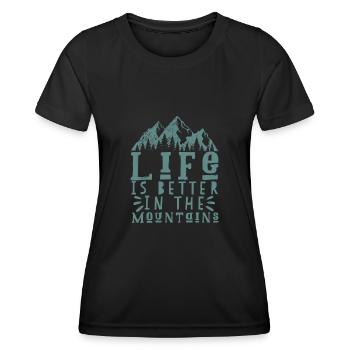 Dicton de montagne - T-shirt sport Femme - noir - Devant - AI Model Female 172 light (172cm)