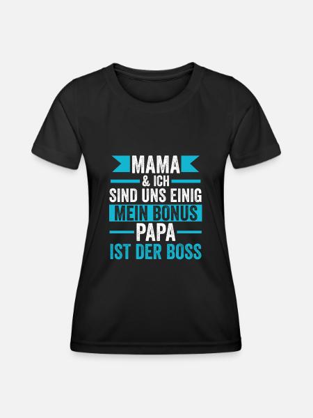 Bonuspapa ist der Boss - Frauen Funktions-T-Shirt - Schwarz