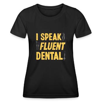 Dentiste Assistante Hygiéniste - T-shirt sport Femme - noir - Devant - AI Model Female 172 light (172cm)