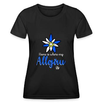 Allgäu Blume Allgäuer - Frauen Funktions-T-Shirt - Schwarz - Vorne - AI Model Female 172 light (172cm)