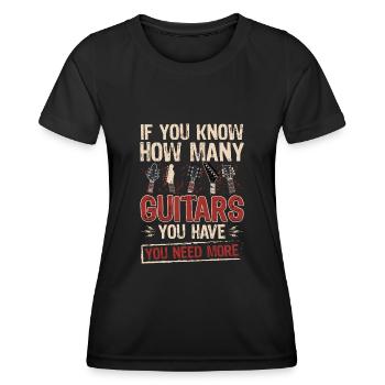 Musicien Guitariste Cadeau Guitariste - T-shirt sport Femme - noir - Devant - AI Model Female 172 light (172cm)