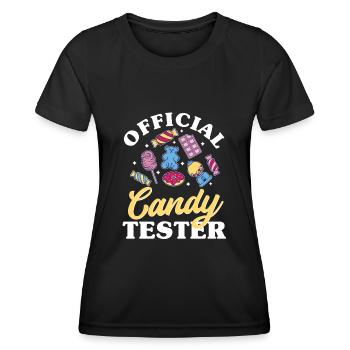 Testeur officiel de bonbons, bonbons - T-shirt sport Femme - noir - Devant - AI Model Female 172 light (172cm)
