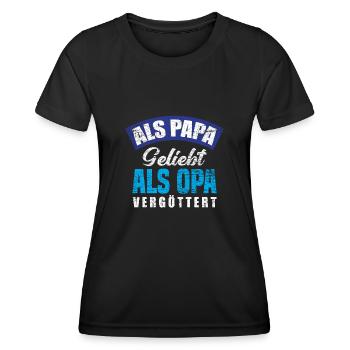 Opa Papa Bester Opa - Frauen Funktions-T-Shirt - Schwarz - Vorne - AI Model Female 172 light (172cm)