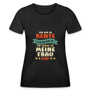 Ich bin in Rente Chef wenn es Frau erlaubt - Frauen Funktions-T-Shirt - Schwarz - Vorne - AI Model Female 172 light (172cm)