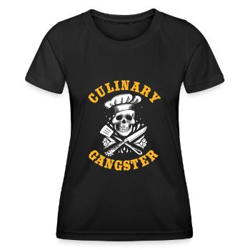 Kulinarischer Gangster, Koch, Kochen, Chefkoch - Frauen Funktions-T-Shirt - Schwarz - Vorne - AI Model Female 172 light (172cm)