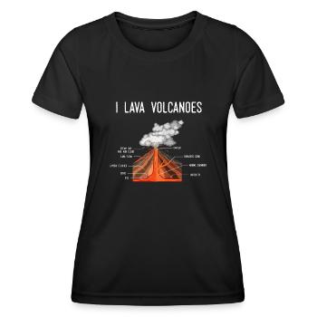 Volcan, Lave Magma terrestre - T-shirt sport Femme - noir - Devant - AI Model Female 172 light (172cm)