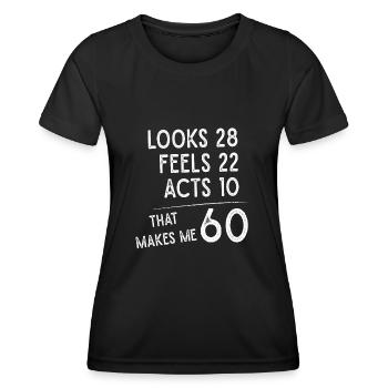 60th birthday, age 60 - Women's Functional T-Shirt - black - Front - AI Model Female 172 light (172cm)