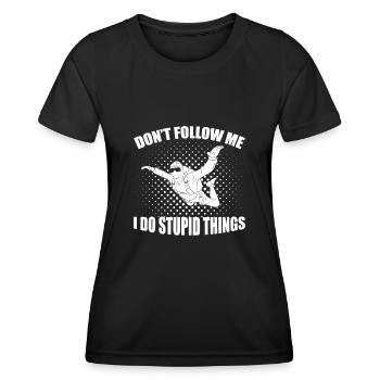 Parachute Sport Jump Skydiver - Women's Functional T-Shirt - black - Front - AI Model Female 172 light (172cm)