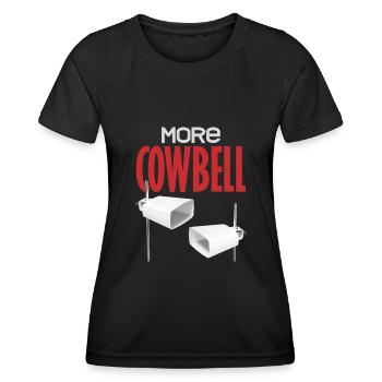 Plus Cowbell Bell Cow Animal Music Teacher Rhythm - T-shirt sport Femme - noir - Devant - AI Model Female 172 light (172cm)