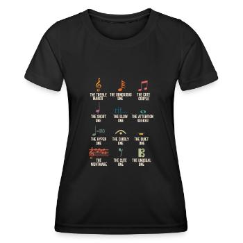 Musiknoten, Musiker - Frauen Funktions-T-Shirt - Schwarz - Vorne - AI Model Female 172 light (172cm)