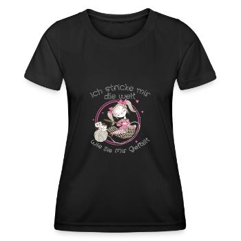 Stricken Strickliebe Strick - Frauen Funktions-T-Shirt - Schwarz - Vorne - AI Model Female 172 light (172cm)