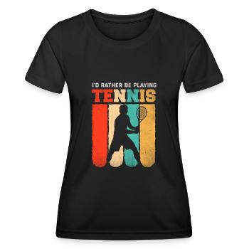 Tennis Tennis Tennis - Frauen Funktions-T-Shirt - Schwarz - Vorne - AI Model Female 172 light (172cm)