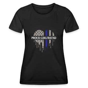 Freundin Polizist Polizei Stolze Frau Shirt - Frauen Funktions-T-Shirt - Schwarz - Vorne - AI Model Female 172 light (172cm)