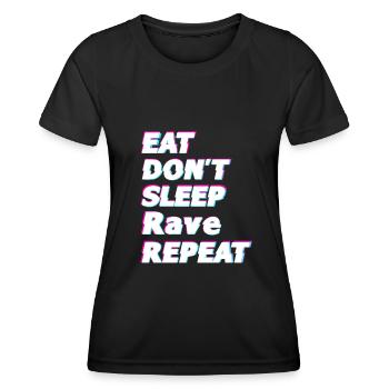 Idée cadeau Raver - T-shirt sport Femme - noir - Devant - AI Model Female 172 light (172cm)