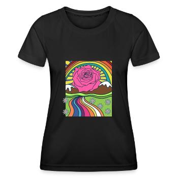 Rose Roses Rose Garden Jardinier - T-shirt sport Femme - noir - Devant - AI Model Female 172 light (172cm)