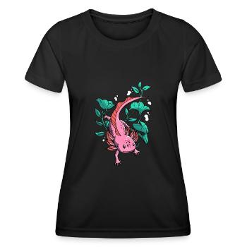 Axolotl Salamander - Frauen Funktions-T-Shirt - Schwarz - Vorne - AI Model Female 172 light (172cm)