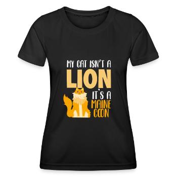 Maine Coon Chat - T-shirt sport Femme - noir - Devant - AI Model Female 172 light (172cm)