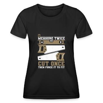 Menuiserie Menuiserie Menuisier Menuisier Menuisier - T-shirt sport Femme - noir - Devant - AI Model Female 172 light (172cm)