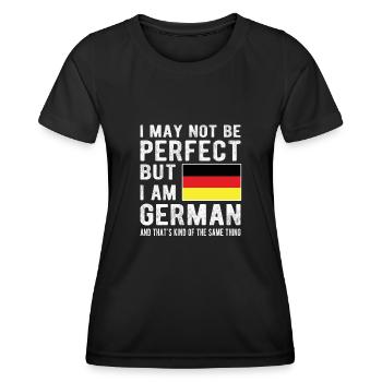 Deutscher Deutschland Flagge Deutsche Herkunft - Frauen Funktions-T-Shirt - Schwarz - Vorne - AI Model Female 172 light (172cm)