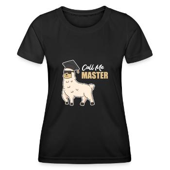 Alpaka Master Abschluss Master - Frauen Funktions-T-Shirt - Schwarz - Vorne - AI Model Female 172 light (172cm)