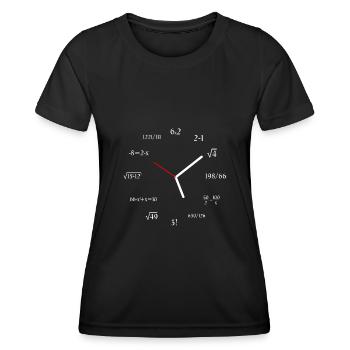 Math Clock Drôle Mathématiques Horloge Mème - T-shirt sport Femme - noir - Devant - AI Model Female 172 light (172cm)