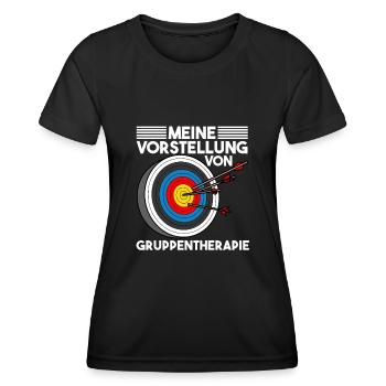 Bogenschießen Gruppentherapie Pfeil Bogen Therapie - Frauen Funktions-T-Shirt - Schwarz - Vorne - AI Model Female 172 light (172cm)