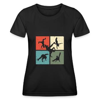 Breakdance BBoy BGirl Streetdance Breakdance - Frauen Funktions-T-Shirt - Schwarz - Vorne - AI Model Female 172 light (172cm)