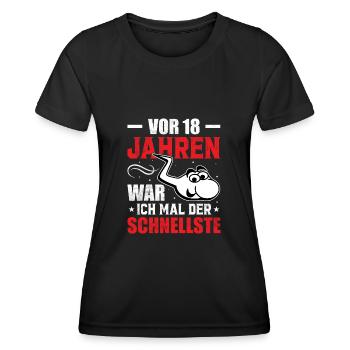 Vor 18 Jahren war ich mal der Schnellste - Frauen Funktions-T-Shirt - Schwarz - Vorne - AI Model Female 172 light (172cm)