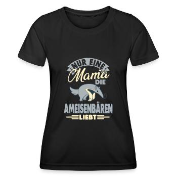 Ameisenbär Mama Mutter Muttertag Ameisenbär - Frauen Funktions-T-Shirt - Schwarz - Vorne - AI Model Female 172 light (172cm)