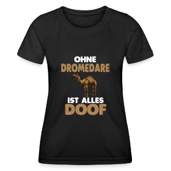 Dromedar - Frauen Funktions-T-Shirt - Schwarz - Vorne - AI Model Female 172 light (172cm)