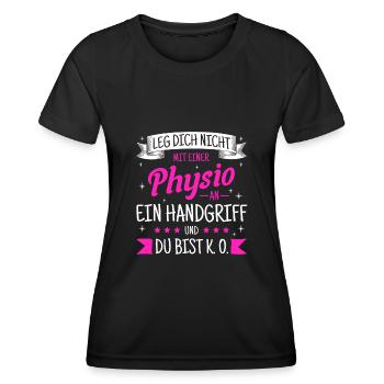 Physiotherapeutin Physio Sprüche - Frauen Funktions-T-Shirt - Schwarz - Vorne - AI Model Female 172 light (172cm)