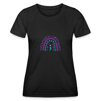 C’est normal de ne pas aller bien - Prévention du suicide - T-shirt sport Femme - noir - Devant - AI Model Female 172 light (172cm)