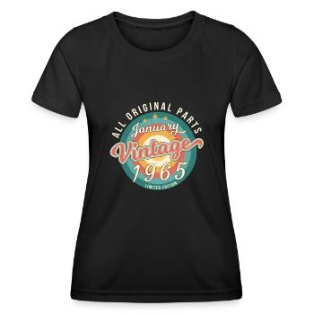 1965 Im Januar Orginal Retro - Frauen Funktions-T-Shirt - Schwarz - Vorne - AI Model Female 172 light (172cm)
