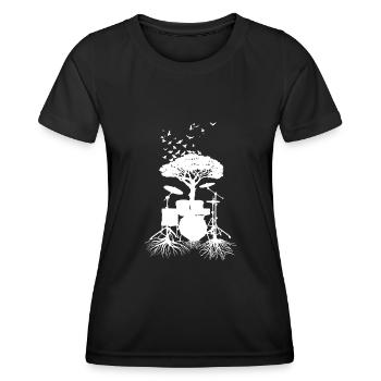 Drummer roots, drumsticks - Women's Functional T-Shirt - black - Front - AI Model Female 172 light (172cm)