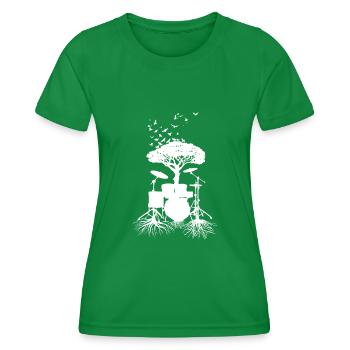 Racines du batteur, pilons - T-shirt sport Femme - vert - Devant - AI Model Female 172 dark (172cm)
