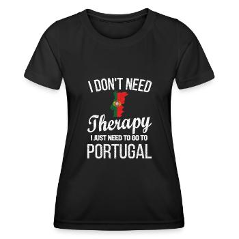 Portugais Portugal Origine Drapeau portugais - T-shirt sport Femme - noir - Devant - AI Model Female 172 light (172cm)