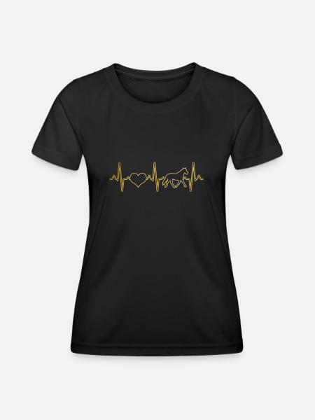 Pferd Herzschlag - Frauen Funktions-T-Shirt - Schwarz