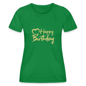 Bon anniversaire - T-shirt sport Femme - vert - Devant - AI Model Female 172 dark (172cm)