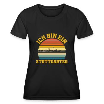 Stuttgart | Ich bin ein Stuttgarter - Frauen Funktions-T-Shirt - Schwarz - Vorne - AI Model Female 172 light (172cm)