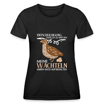 Wachteln Eier Wachtelzüchter Wachtel - Frauen Funktions-T-Shirt - Schwarz - Vorne - AI Model Female 172 light (172cm)