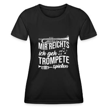 Musiker Trompeten Spieler Musikverein Geschenk - Frauen Funktions-T-Shirt - Schwarz - Vorne - AI Model Female 172 light (172cm)