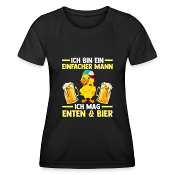 Ente Bier Enten - Frauen Funktions-T-Shirt - Schwarz - Vorne - AI Model Female 172 light (172cm)