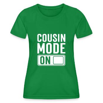 Expectant Cousin Saying - Women's Functional T-Shirt - kelly green - Front - AI Model Female 172 dark (172cm)