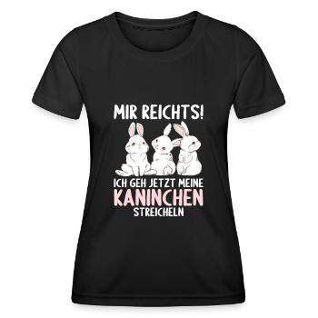 Hase Mir reichts ich geh Kaninchen streicheln - Frauen Funktions-T-Shirt - Schwarz - Vorne - AI Model Female 172 light (172cm)