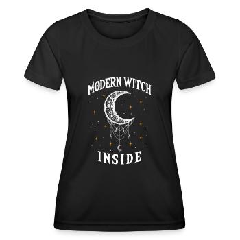 Modern Witch Inside, Witchcraft Wiccan - Women's Functional T-Shirt - black - Front - AI Model Female 172 light (172cm)