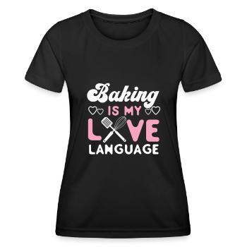 Cuisson au four La cuisson est mon amour - T-shirt sport Femme - noir - Devant - AI Model Female 172 light (172cm)
